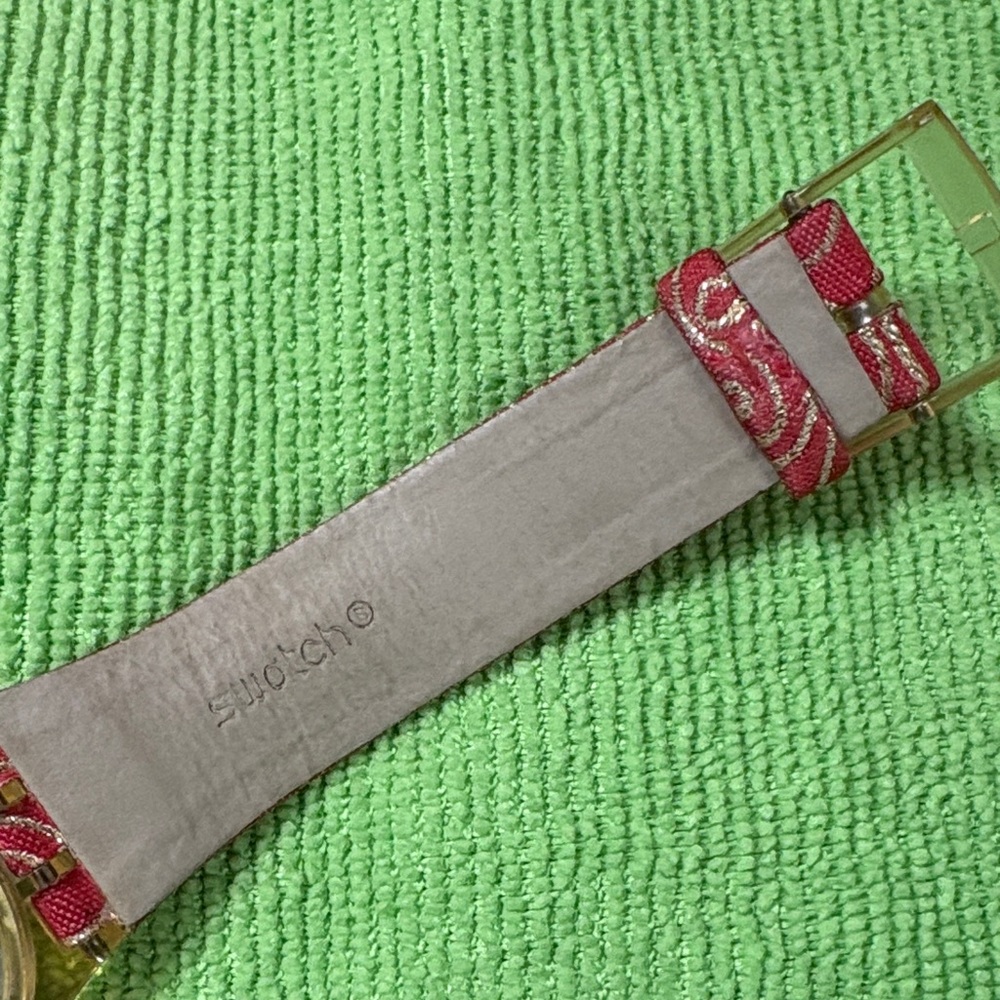 Coral pink Swirl Pattern Swatch Watch - Picture 8 of 12